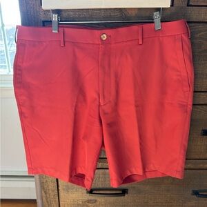 Peter Millar Bright Red Flat Front Performance Shorts